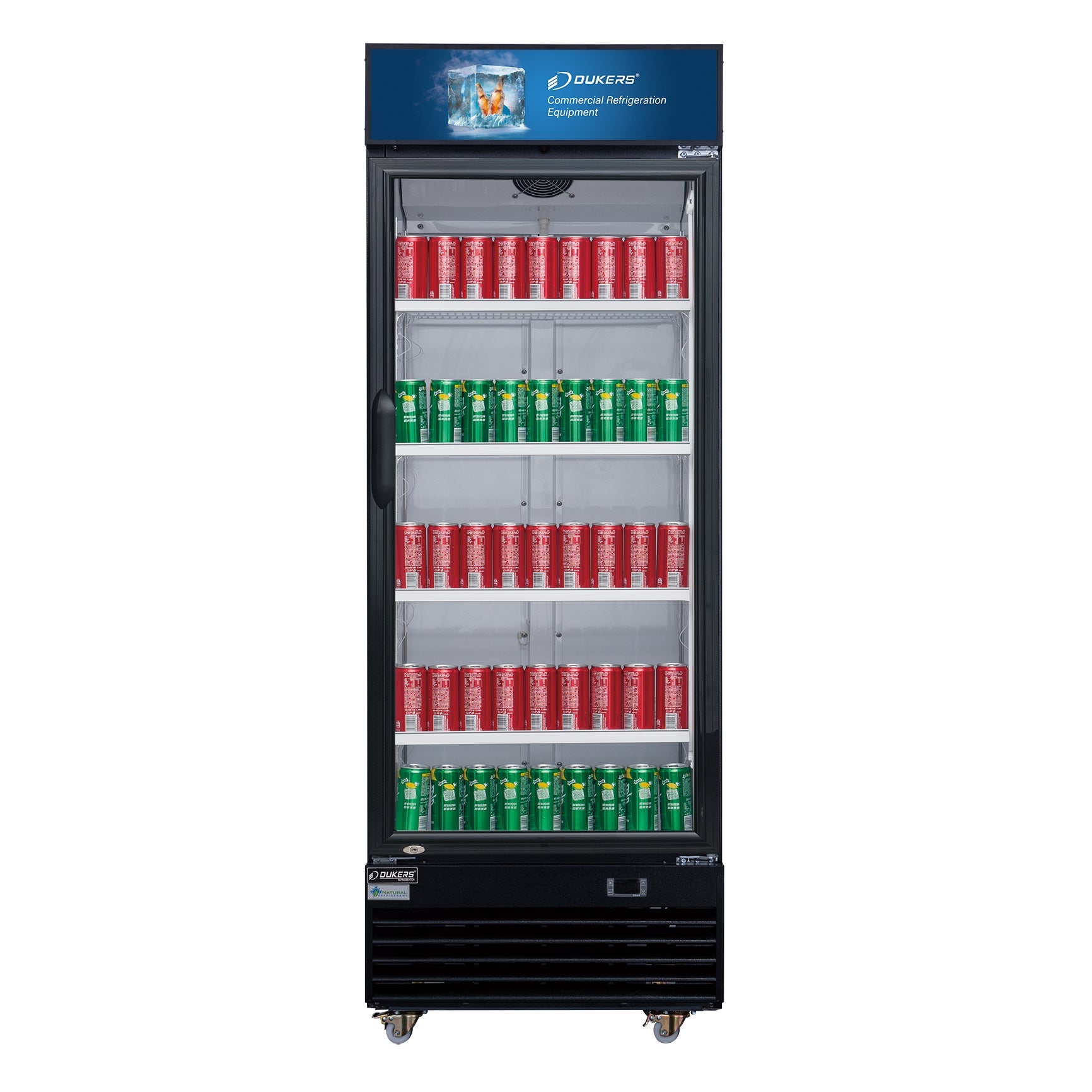 Dukers DSM-15R 14.7 cu. ft. Glass Swing Door Merchandiser Refrigerator