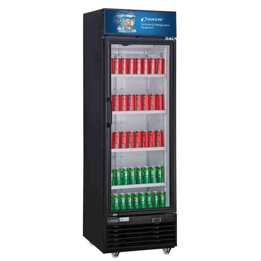 Dukers DSM12R 11.4 cu. ft Glass Swing Door Merchandiser Refrigerator