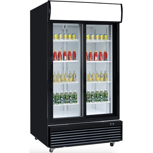 Dukers DSM-32SR Glass Sliding 2-Door Merchandiser Refrigerator