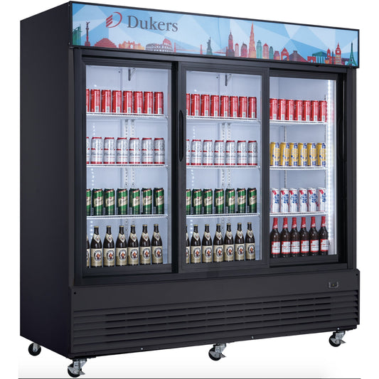 Dukers DSM-68SR Three Glass Door Sliding Refrigerator