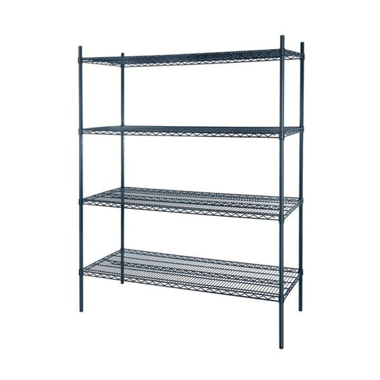 Atosa Gray Epoxy Coated Wire Shelving Kit - 4 Shelves 18 x 24 x 74 inches 600 Weight Capacity Per Shelf (lbs)