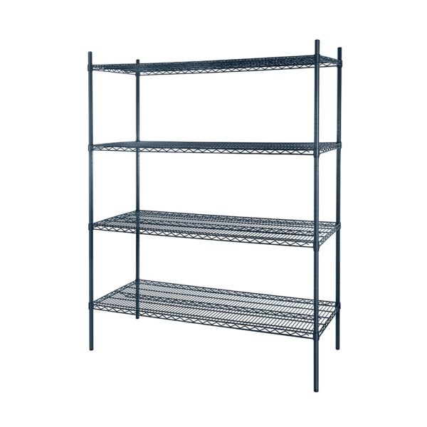 Atosa Gray Epoxy Coated Wire Shelving Kit - 4 Shelves 24 x 48 x 74 inches 600 Weight Capacity Per Shelf (lbs)