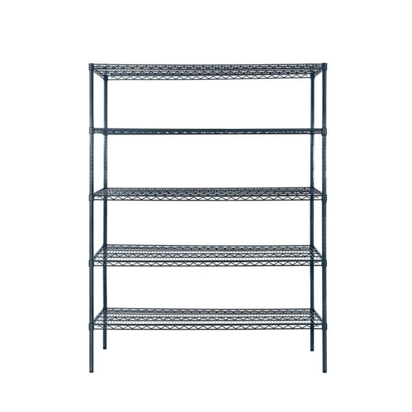 Atosa Gray Epoxy Coated Wire Shelving Kit - 5 Shelves 18 x 72 x 86 inches 450 Weight Capacity Per Shelf (lbs)