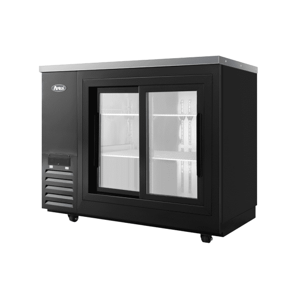 Atosa SBB48SGGRAUS2 48-inch Shallow Depth Back Bar Cooler with Glass Sliding Doors