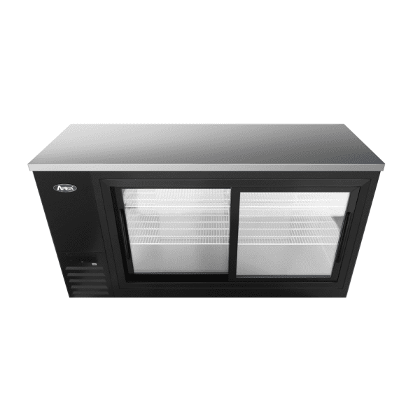 Atosa SBB69SGGRAUS2 69-inch Shallow Depth Back Bar Cooler with Glass Sliding Doorsv