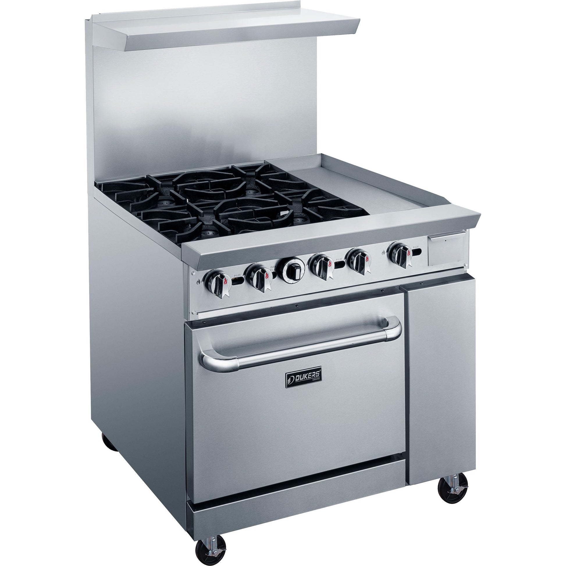 Dukers DCR36-4B12GM 4 Burner 12 inch Griddle Range